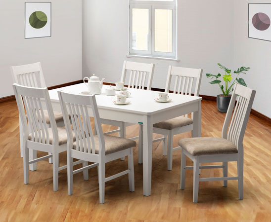 Caplin Dining Suite (White) | Find Furniture and Appliances in Sri Lanka